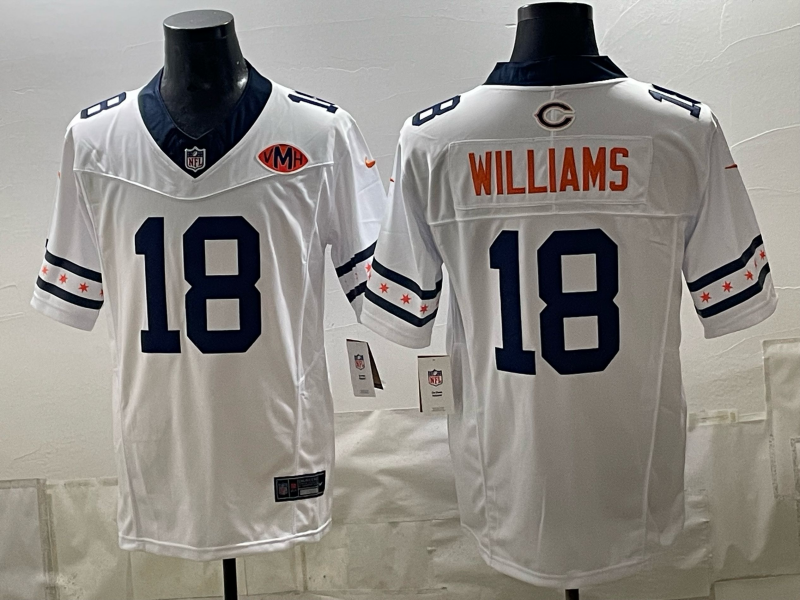 Chicago Bears #18 Williams white Nike Limited NFL Jersey 0903005->->